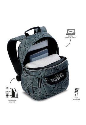 Morral Juvenil Porta PC 13" Gommas Gris
