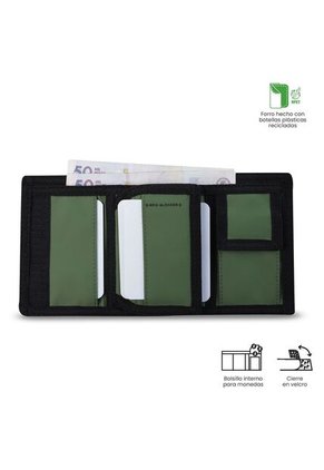 Billetera Para Hombre Contrast Chain Con RFID Blocker Negra