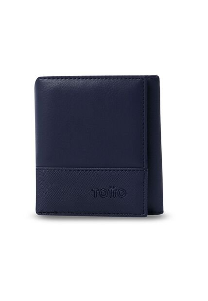 Billetera Para Hombre Saffiano Aqi Con RFID Blocker Azul
