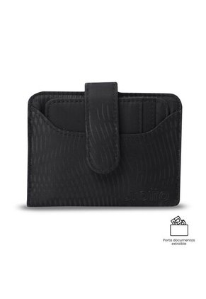 Billetera Para Mujer Texture Dull Con RFID Blocker Negra