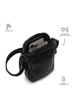 Bolso Para Hombre Indi Tipo Crossbody Pequeño Negro