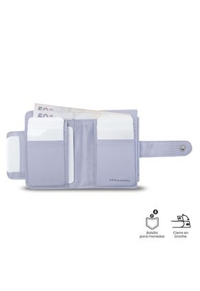 Billetera Para Mujer Texture Dull Con RFID Blocker Morada