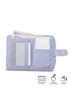 Billetera Para Mujer Texture Twi Con RFID Blocker Morada