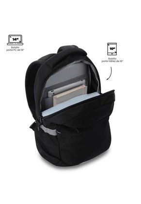 Morral Universitario Porta PC 14" Misisipi Negro Unisex