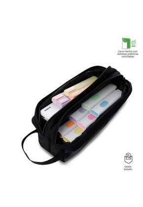 Cartuchera Multiuso 2 Cuerpos Marvel Black Grande Negra