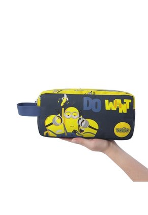 Cartuchera Escolar Grande Para Niño 2 Cuerpos Banana Minions Azul