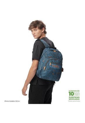 Morral Juvenil Porta PC 14" Acuarela Azul