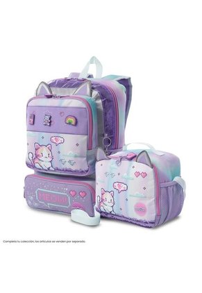 Lonchera Térmica Para Niña Andy Cat Grande Morada