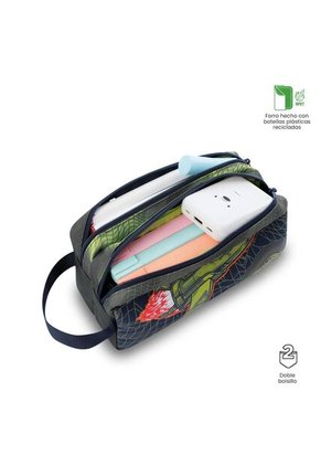 Cartuchera Escolar Grande Para Niño 2 Cuerpos Explorer Ship Verde