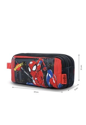 Cartuchera Escolar Grande Para Niño 2 Cuerpos Spiderman Hero Negra