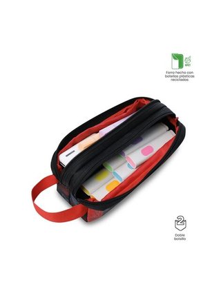 Cartuchera Escolar Grande Para Niño 2 Cuerpos Spiderman Hero Negra