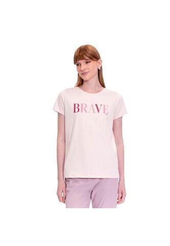 Camiseta Estampada Para Mujer Prime Manga Corta Rosada Totto