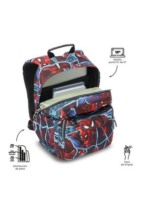 Morral Juvenil Porta PC 13" Gommas Spiderman Rojo