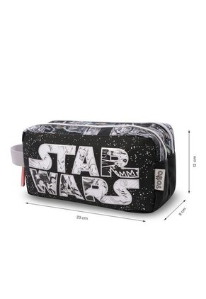 Cartuchera Escolar Grande Para Niño 2 Cuerpos Star Wars Jedi Negra