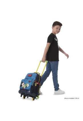 Combo Escolar Morral Con Ruedas Mickey + Lonchera Y Cartuchera