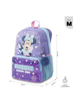 Combo Escolar Morral Minnie Mediano + Lonchera Y Cartuchera