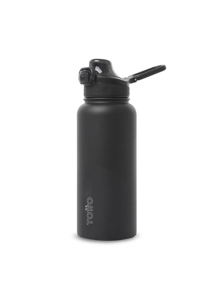 Termo Para Agua Con Tapa Intercambiable Flux 1000 Ml Negro