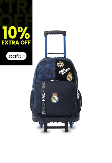 Morral Con Ruedas Escolar Real Madrid Grande Azul