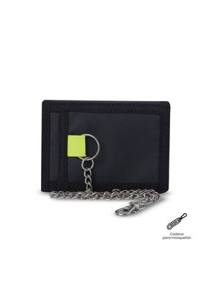 Billetera Para Hombre Contrast Chain Con RFID Blocker Negra