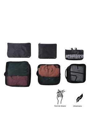 Organizador De Viaje Packing Cube X 6 Negro