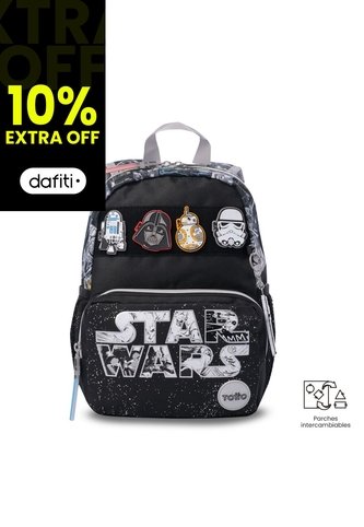 Morral Para Niño Star Wars Jedi Pequeño Negro Totto