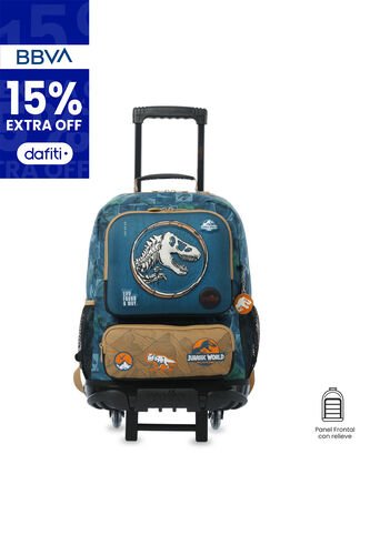 Maleta Para Niño Con Ruedas Jurassic World Territory Grande Azul Totto