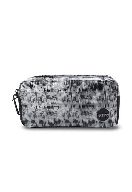 Cartuchera Escolar Mediana Para Niño Pixel Black Negra