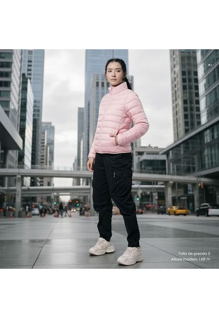 Chaqueta Acolchada Para Mujer Colora Rosada