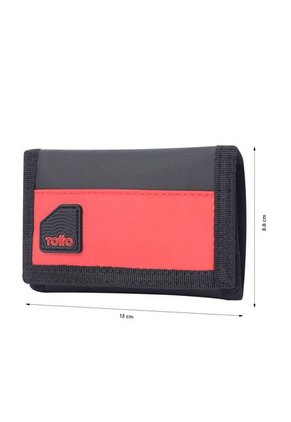 Billetera Contrast Mee Con RFID Blocker Negra/Roja Mediana