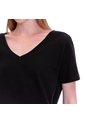 Camiseta Para Mujer Unicolor Viny Manga Corta Negra de Totto