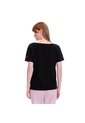 Camiseta Para Mujer Unicolor Viny Manga Corta Negra de Totto
