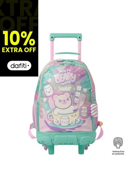 Morral Con Ruedas Niña Mellow Mediano Gris