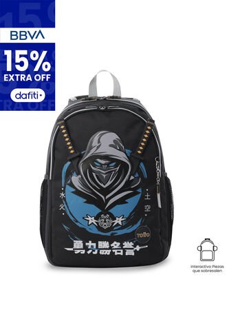 Morral Para Niño Hanzo Grande Negro Totto