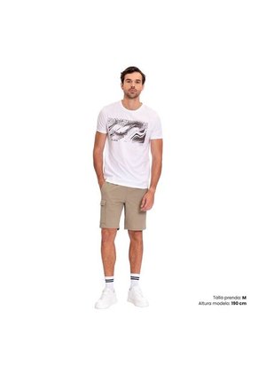 Camiseta Estampada Para Hombre Atena Manga Corta Blanca