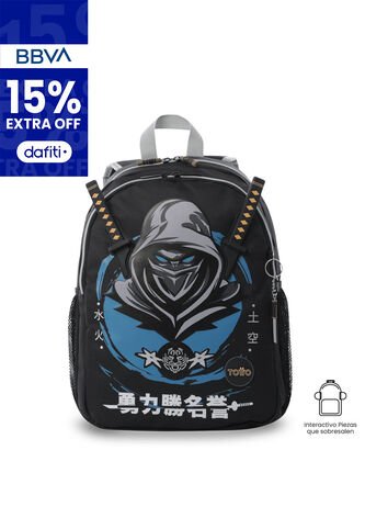 Morral Para Niño Hanzo Mediano Negro Totto