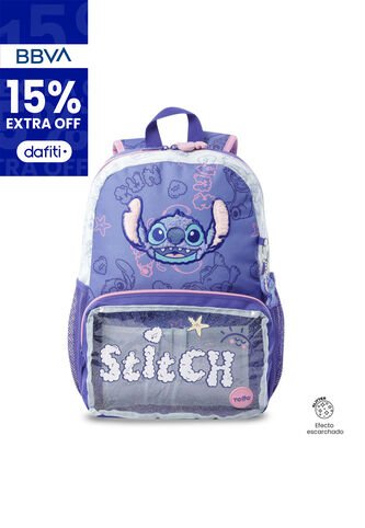 Morral Para Niña Stitch On The Beach Mediana Azul Totto