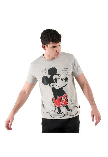 Camiseta Mickey Iconic Adulto Gris