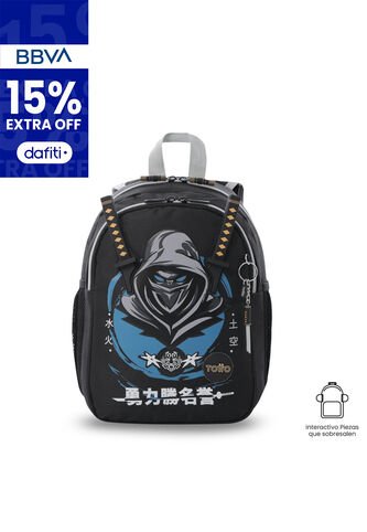 Morral Para Niño Hanzo Pequeño Negro Totto