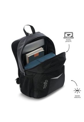 Morral Universitario Teck 3.0 Porta PC 13" Negro Hombre