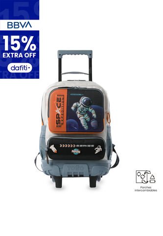 Maleta Para Niño Con Ruedas Gemini Mediano Naranja Totto