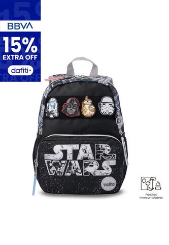 Morral Para Niño Star Wars Jedi Pequeño Negro Totto