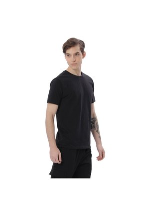 Camisa Para Hombre Unicolor Manne Manga Corta Negra