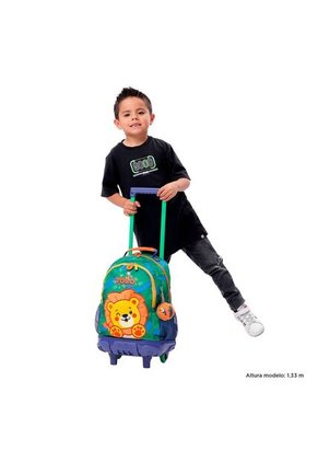 Morral Con Ruedas Niño Little Lion Mediano Azul