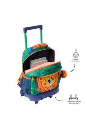 Morral Con Ruedas Niño Little Lion Mediano Azul