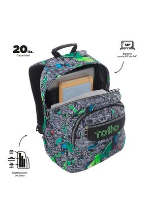 Morral Juvenil Porta PC 14" Acuarela Gris