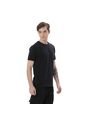 Camisa Para Hombre Unicolor Manne Manga Corta Negra de Totto