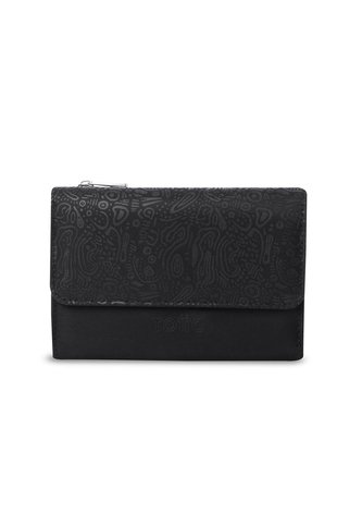 Billetera Para Mujer Montana Con RFID Blocker Negra Totto