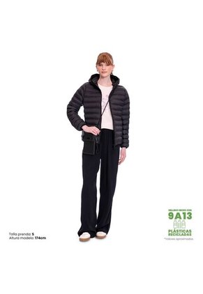 Chaqueta Acolchada Para Mujer Colorfull Pro Negra