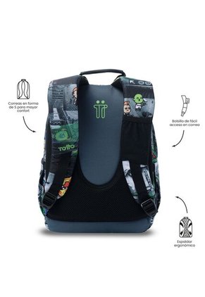 Morral Juvenil Porta PC 13" Gommas Negro