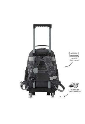 Morral Escolar Con Ruedas Champion Mediano Estampado De Fútbol